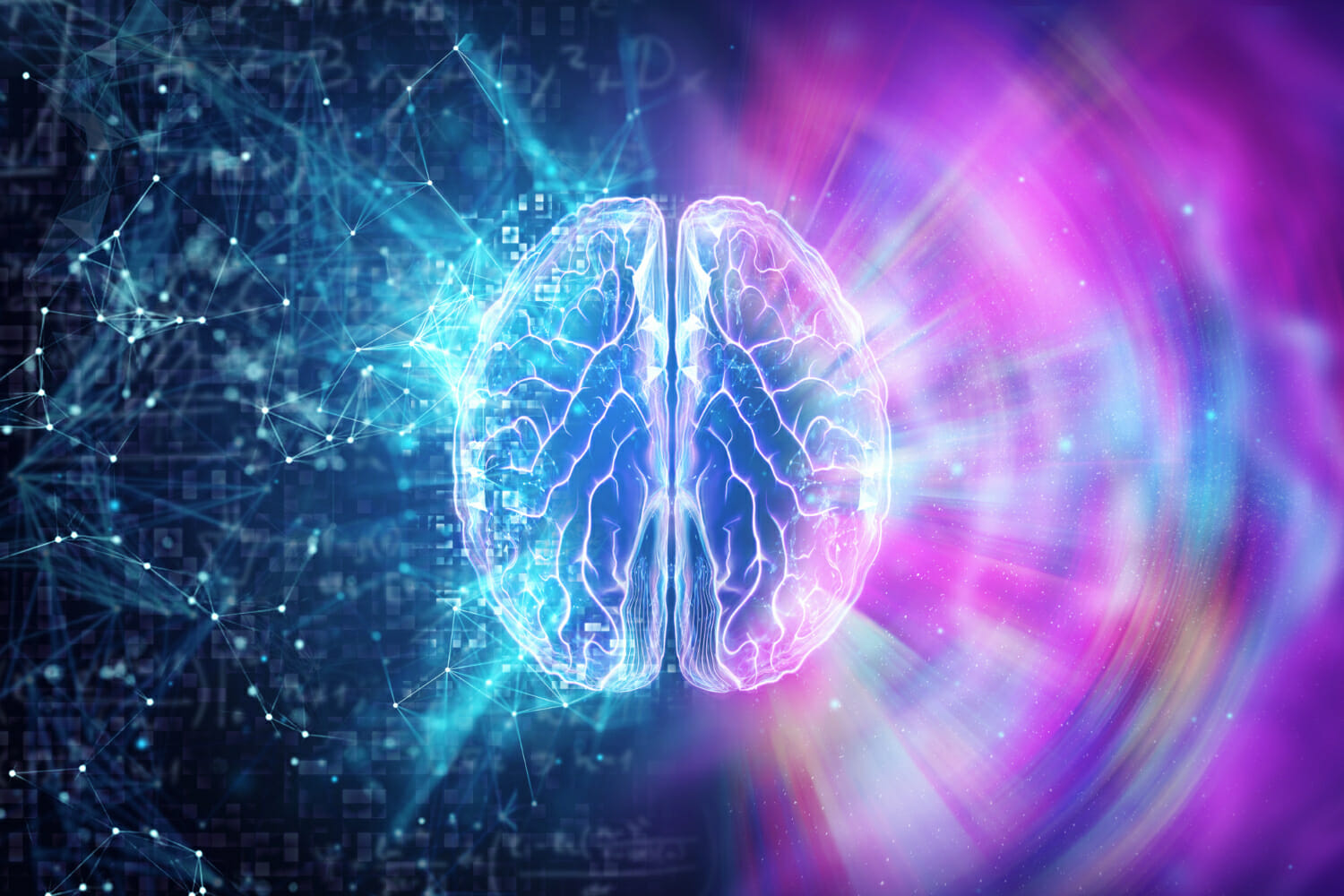 human brain blue background hemisphere is responsible logic